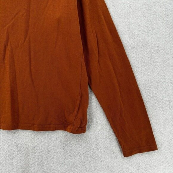 Everlane Turtleneck Top Womens SMALL Orange‎ Cropped 100% Cotton Shirt - Picture 9 of 14